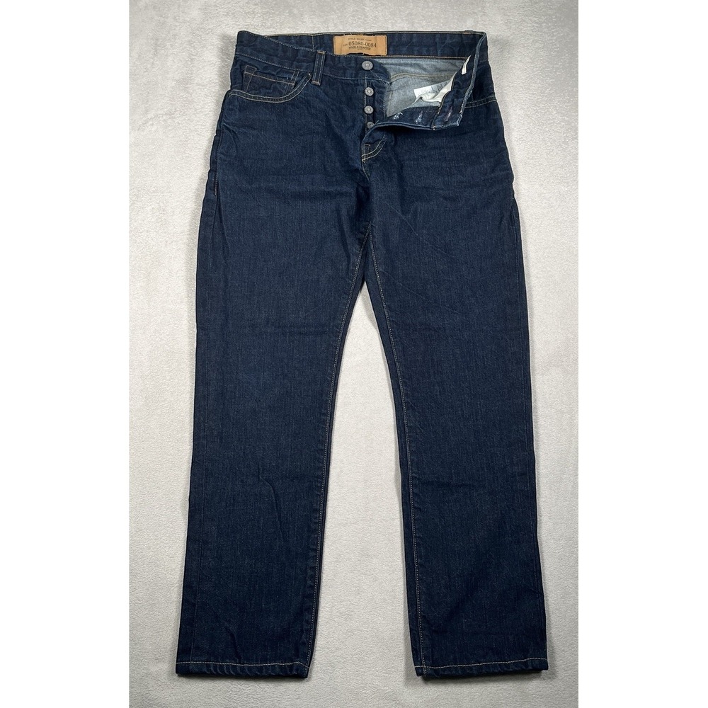 Levis Made & Crafted Ruler Straight USA Denim Jeans Mens 28 Button Fly Indigo